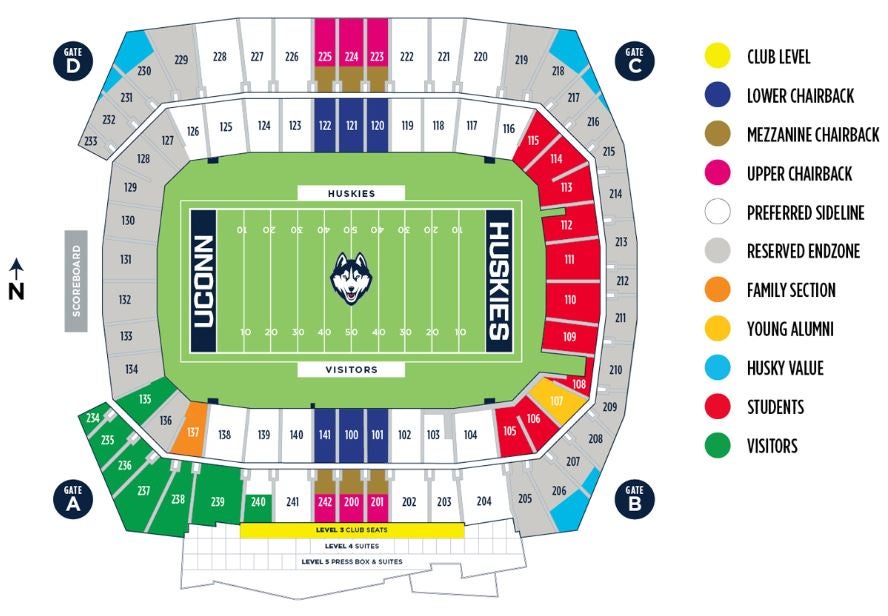 Rentschler Field Seating Chart Rows